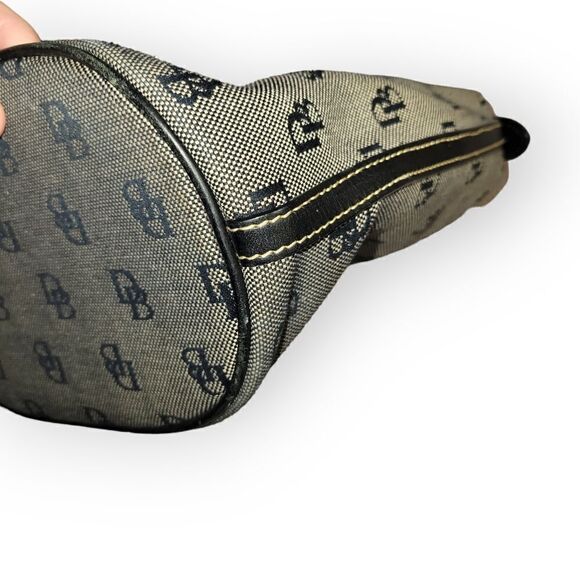 Dooney & Bourke Small Jaquard Canvas Hobo Bag Logo Black Grey - Picture 5 of 10